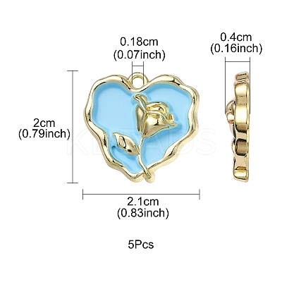 5Pcs Rack Plating Alloy Enamel Pendants ENAM-YW0001-48-1