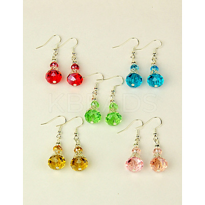 Dangle Glass Earrings EJEW-JE00779-1