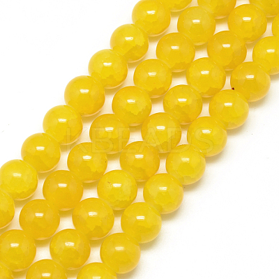 Baking Paint Crackle Glass Bead Strands LS-DGLA-Q023-8mm-YS28-1