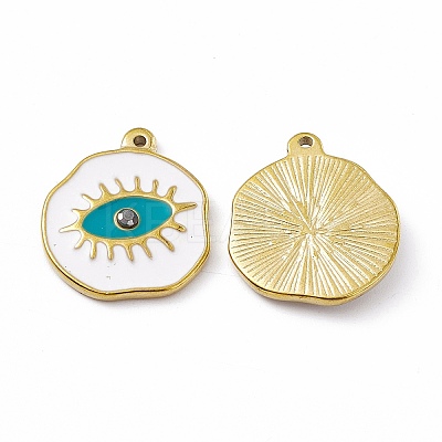 PVD Vacuum Plating 201 Stainless Steel Enamel Pendants STAS-J401-VC802-1