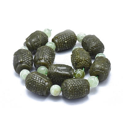 Natural Xiuyan Jade Beads Strands G-O179-D01-1