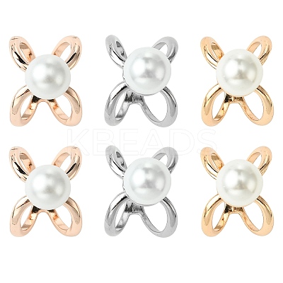 6Pcs 3 Colors Alloy with Plastic Scarf Buckle Ring AJEW-CJ0001-38-1