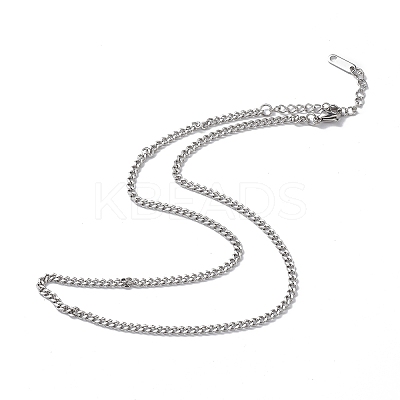 Non-Tarnish 304 Stainless Steel Curb Chain Necklace for Men Women NJEW-K245-018E-1