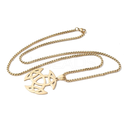 201 Stainless Steel Viking Triquetra Knot Pendant Necklaces NJEW-H065-06G-1