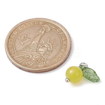 Natural Lemon Jade Fruit Charms PALLOY-JF02431-05-1