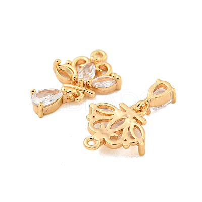 Brass Micro Pave Clear Cubic Zirconia Pendants KK-G492-02G-1