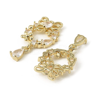 Brass Micro Pave Cubic Zirconia Pendants KK-C107-03G-1