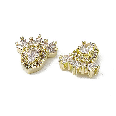 Brass Pave Clear Cubic Zirconia Nail Art Decoration MRMJ-B002-02LG-1