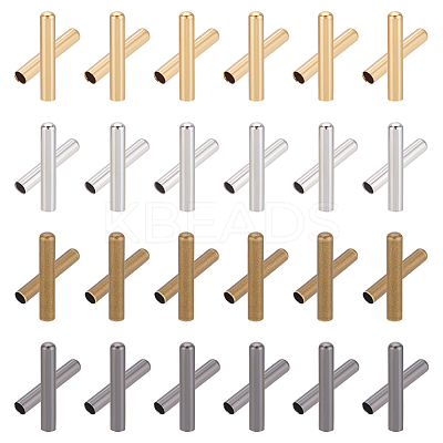 120Pcs 4 Colors Brass Tube Beads KK-GA0001-94-1