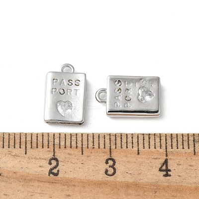 Rack Plating Brass Micro Pave Cubic Zirconia Pendants KK-P290-55P-1