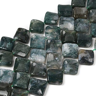 Natural Moss Agate Beads Strands G-L239-16-1