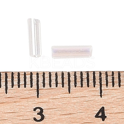 Transparent Colours Rainbow Glass Bugle Beads TSDB6MM161-1