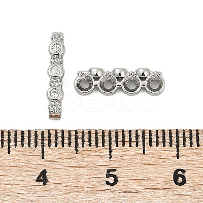 Brass Micro Pave Clear Cubic Zirconia Spacer Bars LS-KK-P302-26P-1