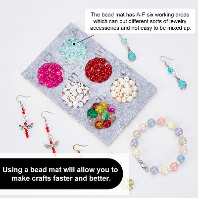 6-Hole Felt Bead Design Boards TOOL-WH0127-38C-1