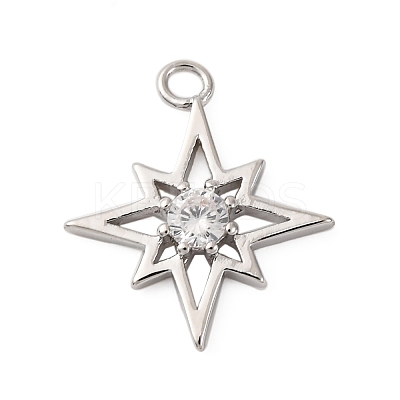 Brass Pave Clear Cubic Zirconia Pendants LS-KK-V016-19P-1