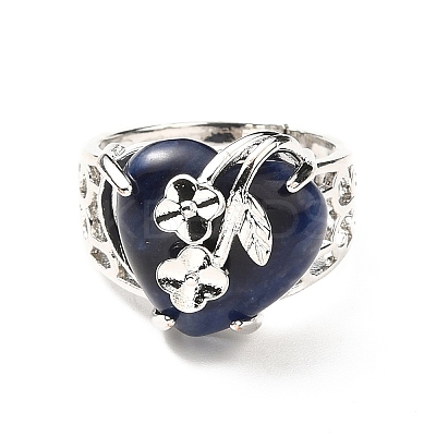 Natural & Synthetic Gemstone Adjustable Rings RJEW-P043-03P-1