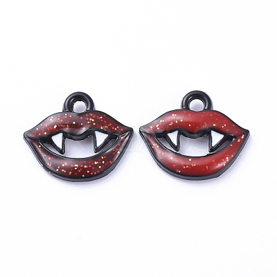 Black Alloy Enamel Pendant ENAM-D040-B02-1