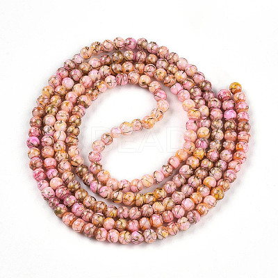 Baking Paint Glass Beads Strands DGLA-N003-4mm-B02-1