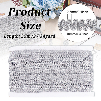 Sparkle Metallic Polyester Braided Lace Trim OCOR-WH0060-46D-1