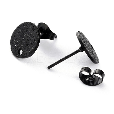 304 Stainless Steel Stud Earring Findings Ion Plating(IP) STAS-O144-01B-B-1