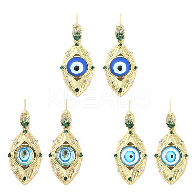Rack Plating Brass Micro Pave Clear Cubic Zirconia Stud Earrings for Women EJEW-M260-23G-1