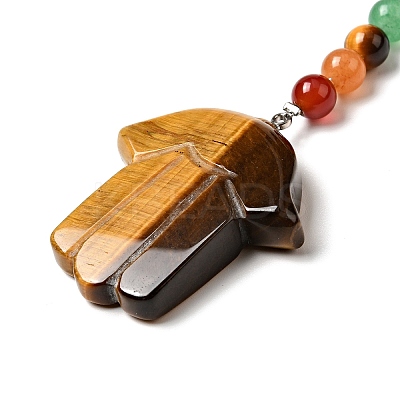 Natural Tiger Eye Chakra Keychain KEYC-F034-01D-1