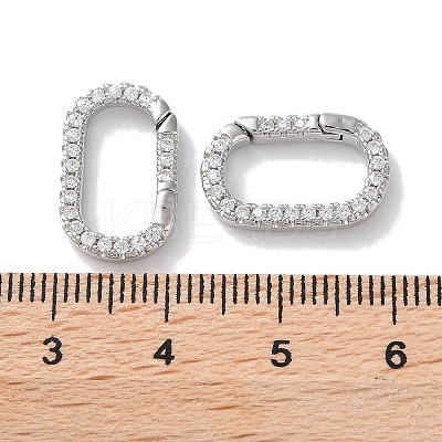 Rack Plated Brass Micro Pave Cubic Zirconia Clasps LS-KK-Z039-06C-P-1