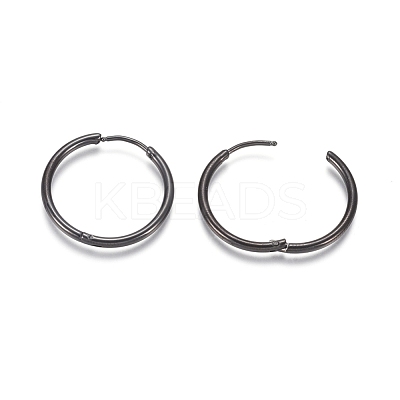 304 Stainless Steel Huggie Hoop Earrings EJEW-F111A-25mm-B-1