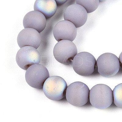Frosted Opaque Glass Beads Strands GLAA-T032-P8mm-MBB07-1