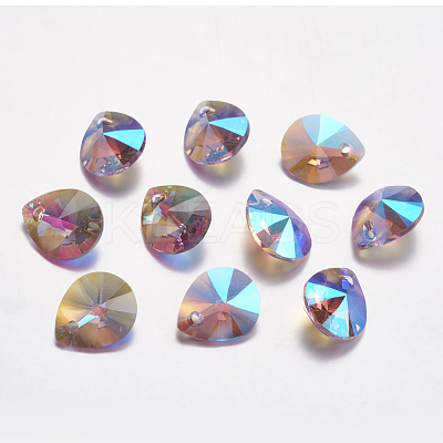 Faceted Glass Rhinestone Pendants RGLA-F053-C-371PS-1
