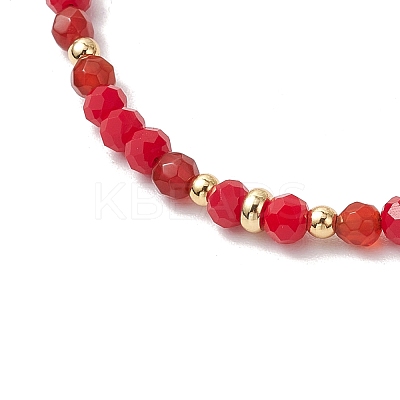 Natural Red Agate Bead Beads Bracelets for Women BJEW-JB11572-1