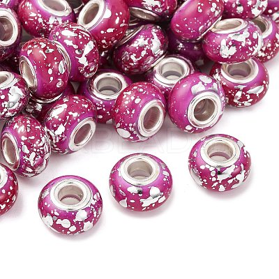 Opaque Resin Rondelle European Beads RESI-Z046-03C-1