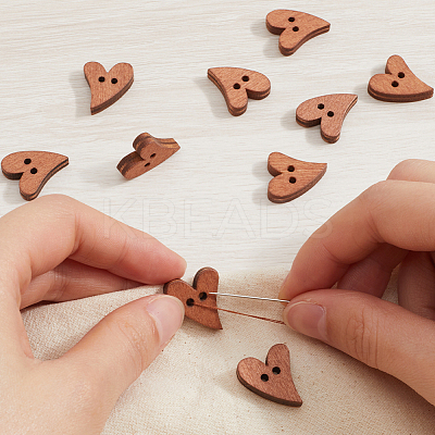 1 Bag Baking Paint Wooden Buttons FIND-GF0006-24B-1