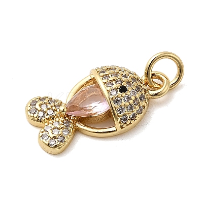 Brass Micro Pave Cubic Zirconia Pendants KK-C137-08G-02-1