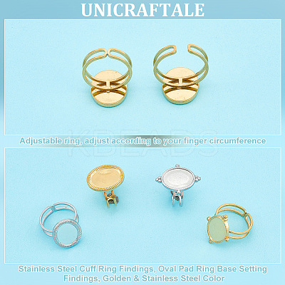 304 Stainless Steel Cuff Ring Findings FIND-UN0003-47A-1
