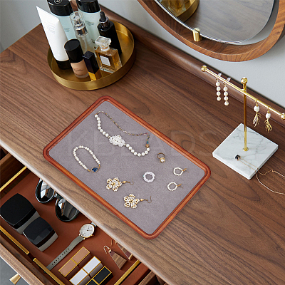 Rectangle Wooden with Velvet Jewelry Trays ODIS-WH0038-29-1