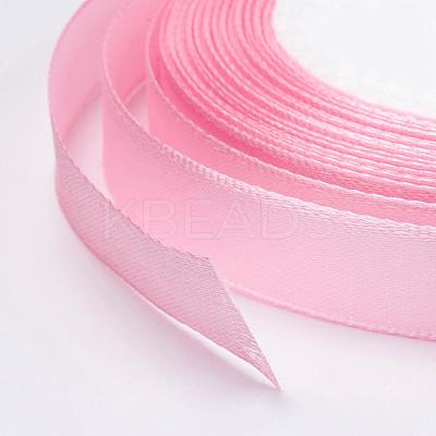 Breast Cancer Pink Awareness Ribbon Making Materials Single Face Satin Ribbon SRIB-Y004-1