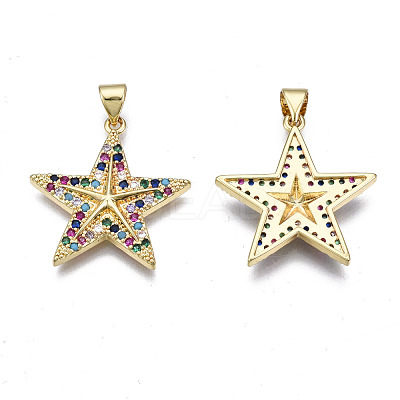 Brass Micro Pave Cubic Zirconia Pendants ZIRC-N039-158B-NF-1