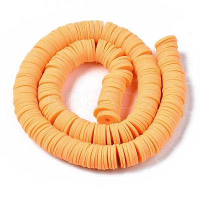 Flat Round Handmade Polymer Clay Beads CLAY-R067-12mm-15-1