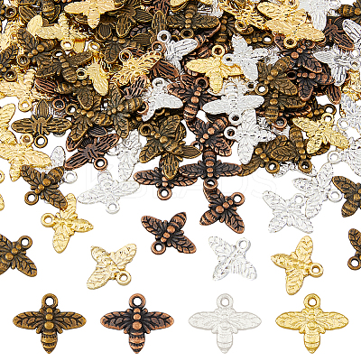 200PCS 4Colors Tibetan Style Alloy Pendants TIBEP-DC0001-03-1