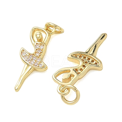 Brass Micro Pave Cubic Zirconia Pendants KK-T085-15D-G-1