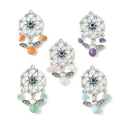Alloy Woven Web/Net with Angel Big Pendants PALLOY-JF02398-1