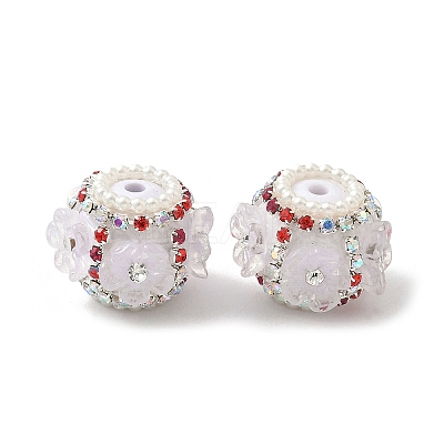 Flower Style Resin Rhinestone Beads CLAY-NH0003-05S-04-1