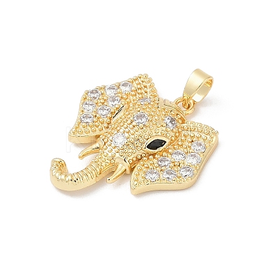 Brass Micro Pave Clear Cubic Zirconia Pendants KK-R213-21G-1