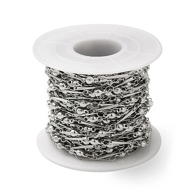 Tarnish Resistant 304 Stainless Steel Faceted Rectangle Link Chains CHS-E012-03P-1