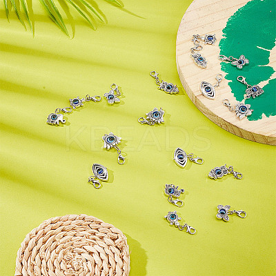 10 Sets Evil Eye Pendant Decorations HJEW-DR0001-07-1