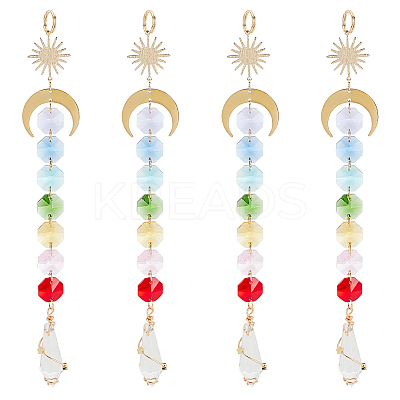 AHADEMAKER 4Pcs Sun Catcher Pendant Decorations HJEW-GA0001-20-1
