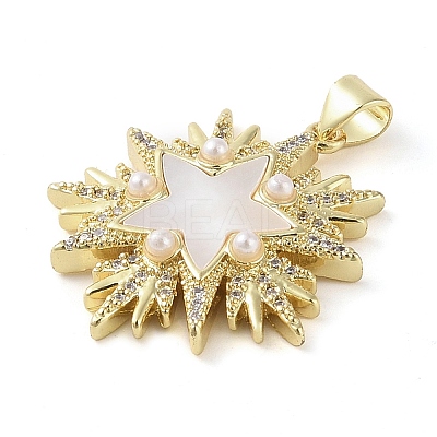 Brass Micro Pave Clear Cubic Zirconia Pendants KK-Q813-12A-G-1