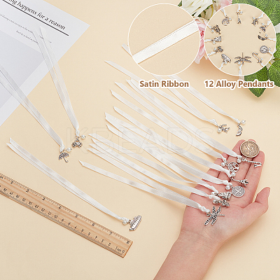 12Pcs 12 Style Wedding Cake Charms for Bridesmaids BJEW-AB00015-1