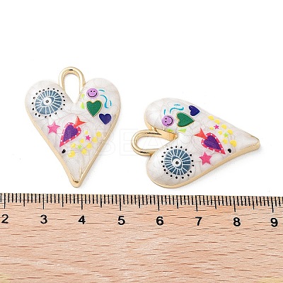 Rack Plating Alloy Enamel Pendants X-FIND-C050-09G-1
